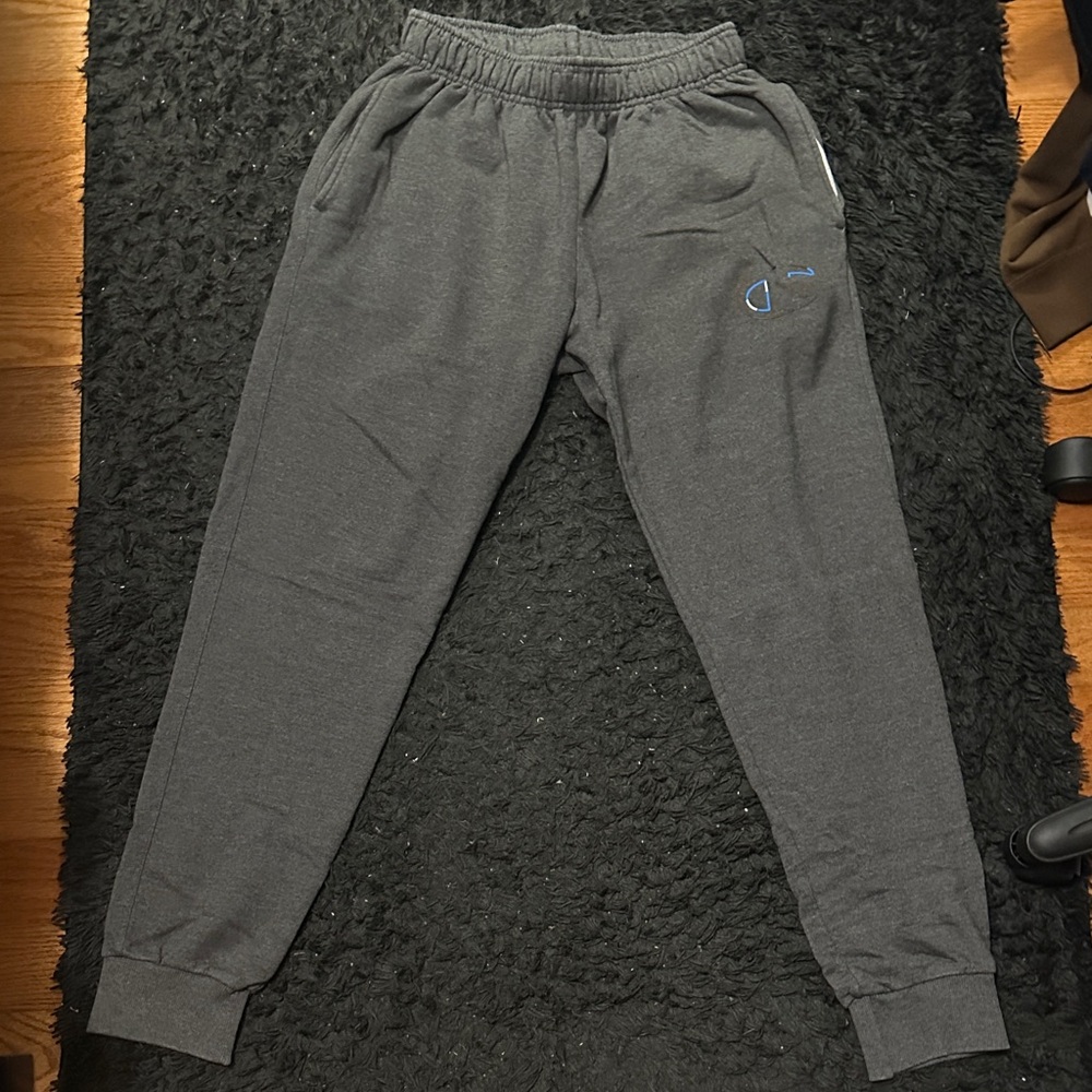 Champion Dark Gray Joggers with Blue Accent